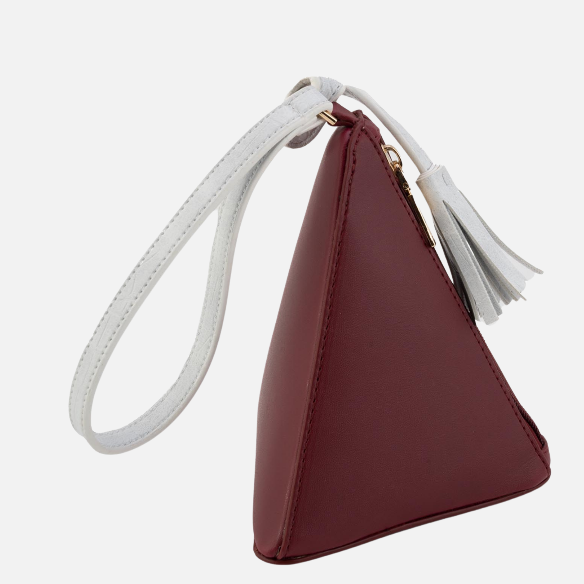 Maroon Fleur Traingular Bag