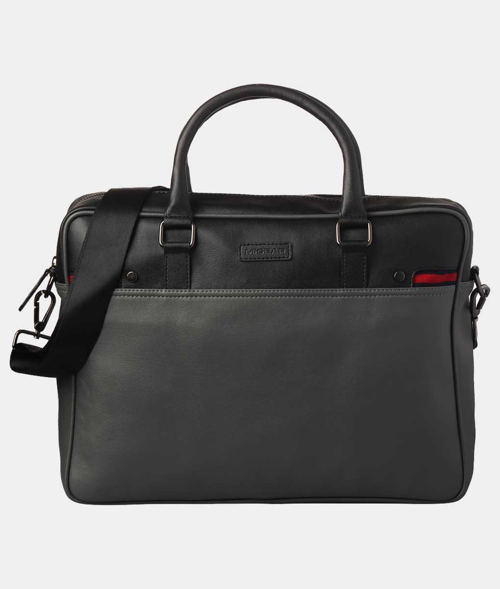 Grey Bi-Hue Briefcase Laptop Bag