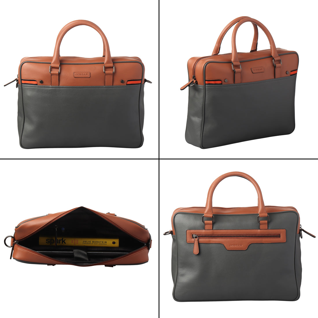 Tan Bi-Hue Briefcase Laptop Bag